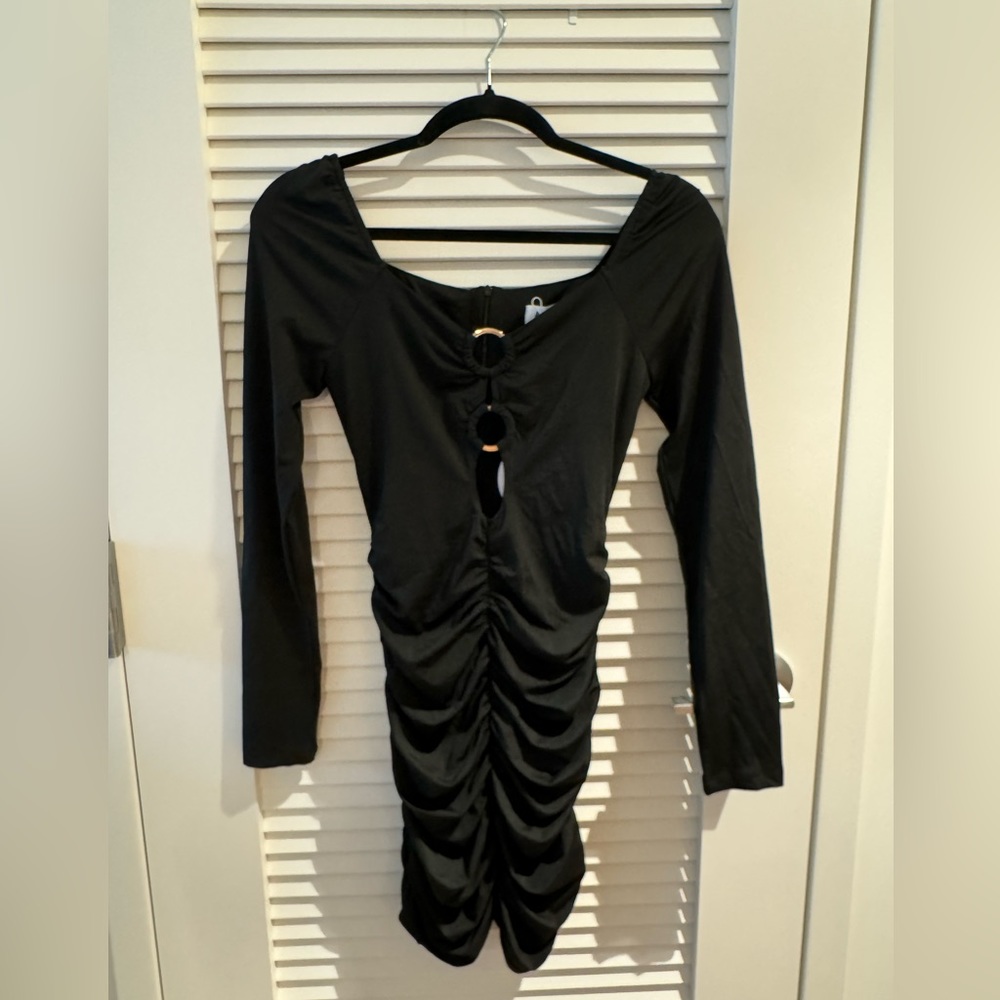 Princess Polly black mini dress long sleeve